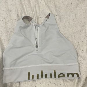 Lululemon white zip energy bra size 8